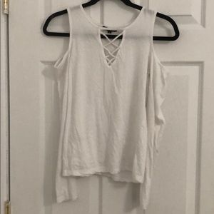 White cutout long sleeve